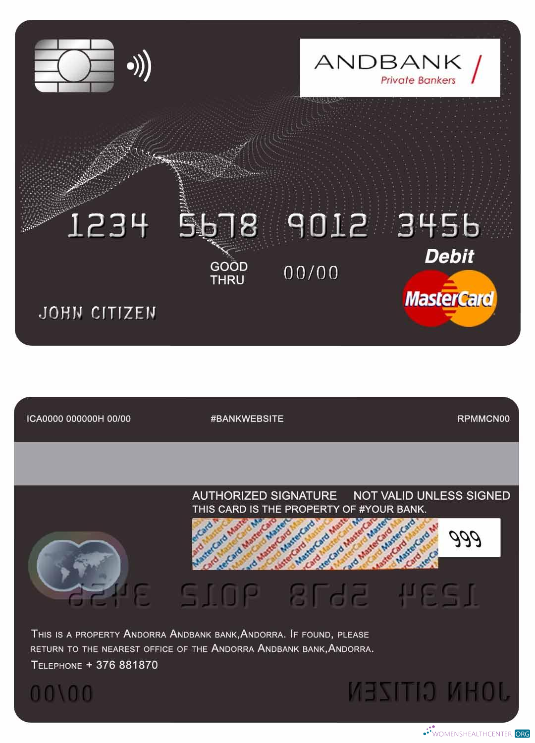Download Andorra Andbank bank master card Photoshop template
